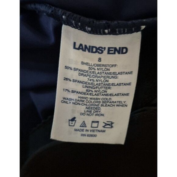 Lands End Slimming Ruched One Piece Swimsuit Bathingsuit Women's Size 8 - Picture 4 of 4